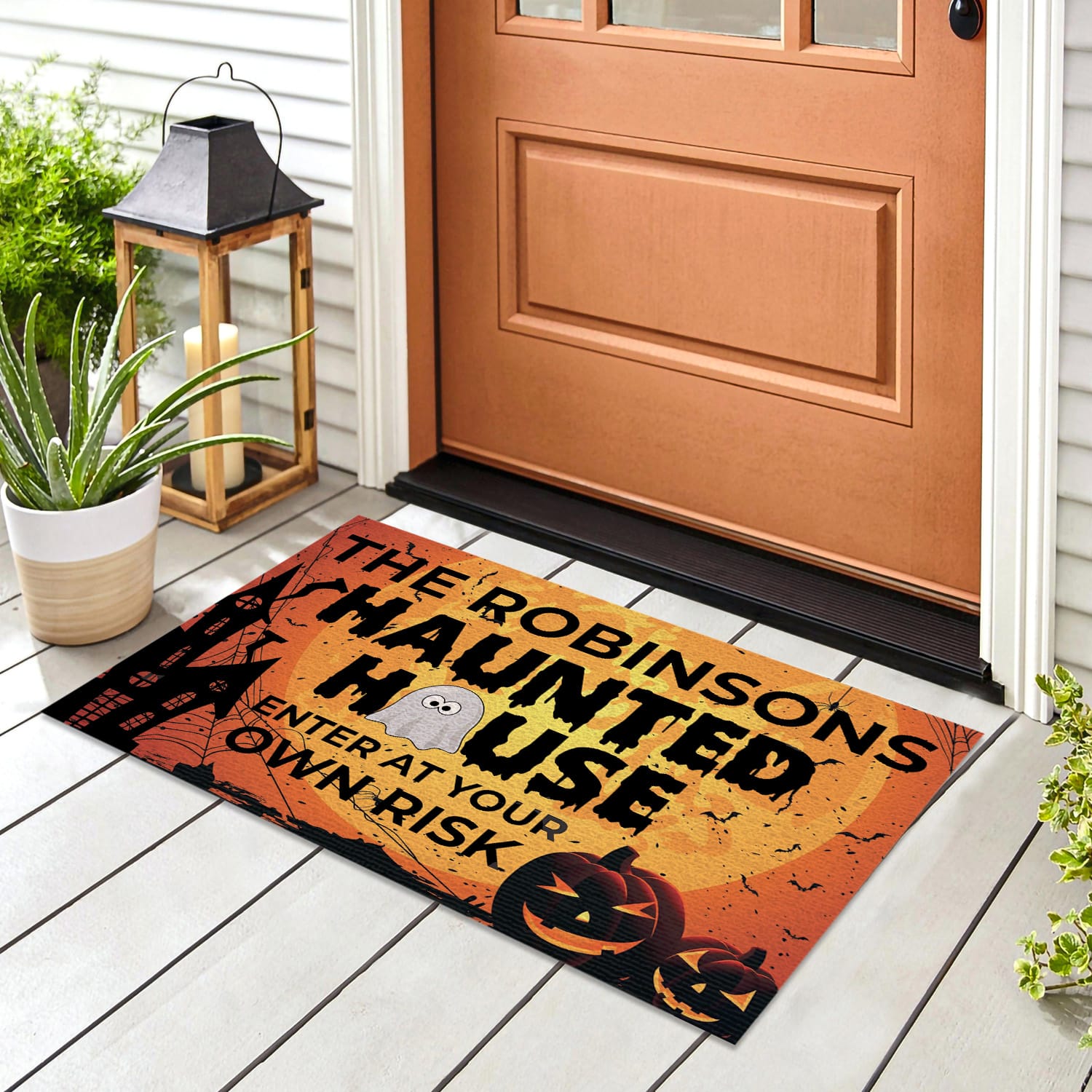 3KT. Haunted House Enter At Own Risk (Sample Design) Doormat mockup 8