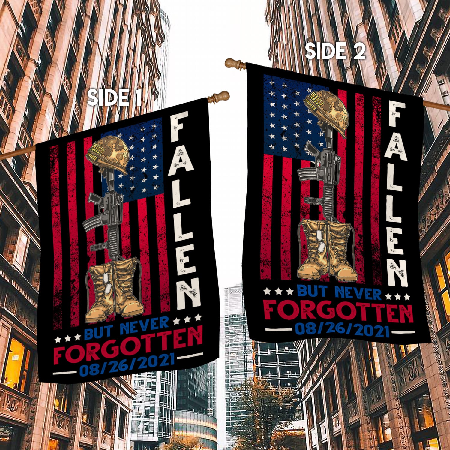 5LV. UU TIEN Fallen But Never Forgotten Tee 2 House Flag Mockup 2 Side-1