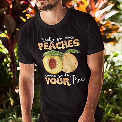 Alternative view of Really Love Your Peaches Wanna Shake Your Tree Funny T-Shirt
