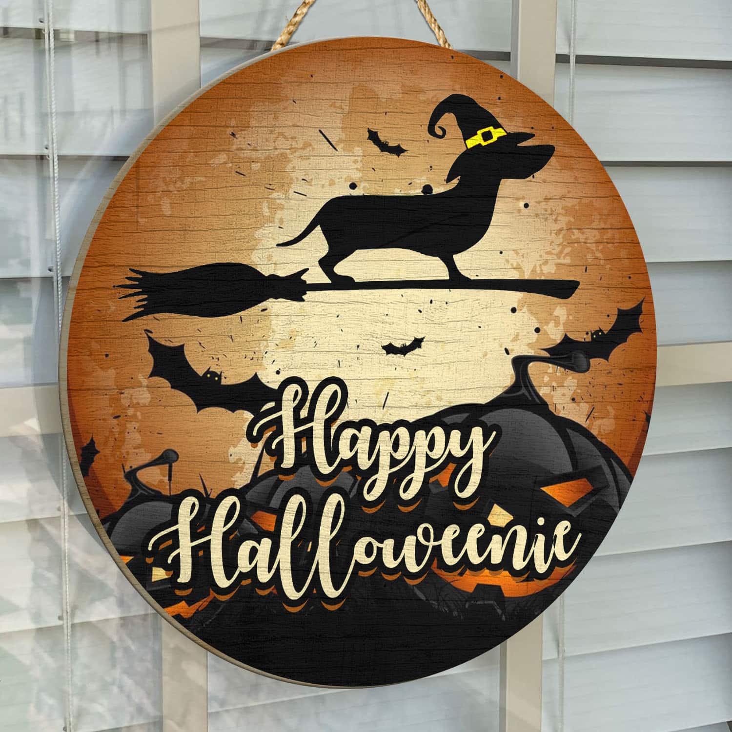 2O. Happy Halloweenie (4) Door Sign Mockup 14