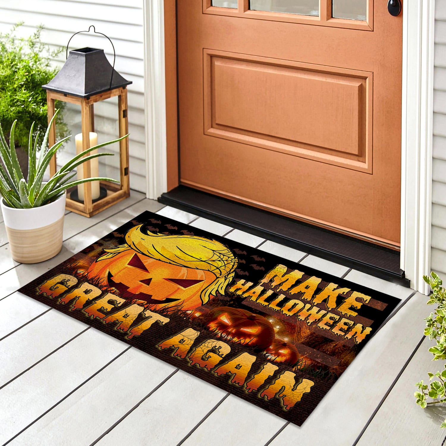 8NH. Uu tien. Make Halloween Great Doormat Doormat mockup 8