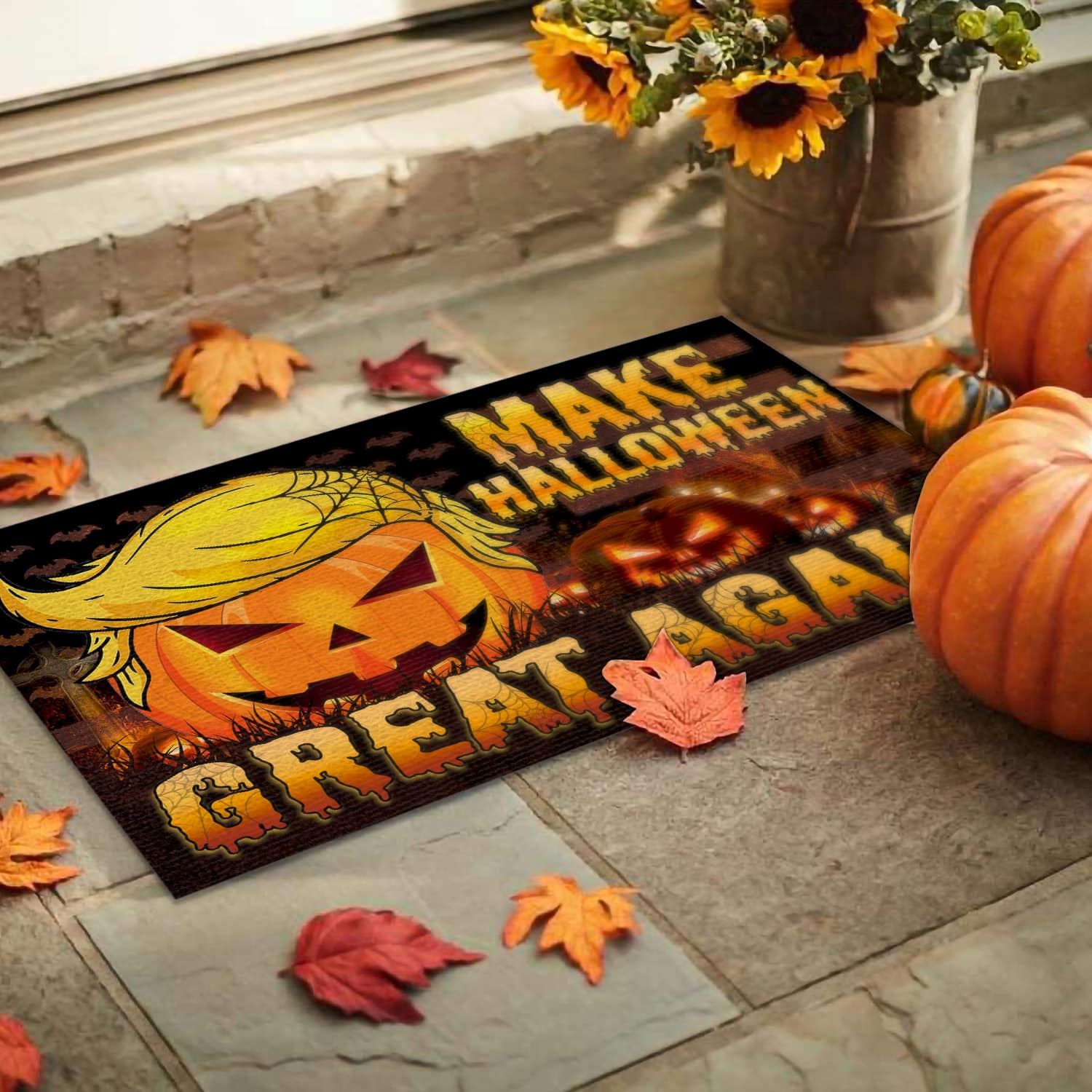 8NH. Uu tien. Make Halloween Great Doormat Doormat mockup 9