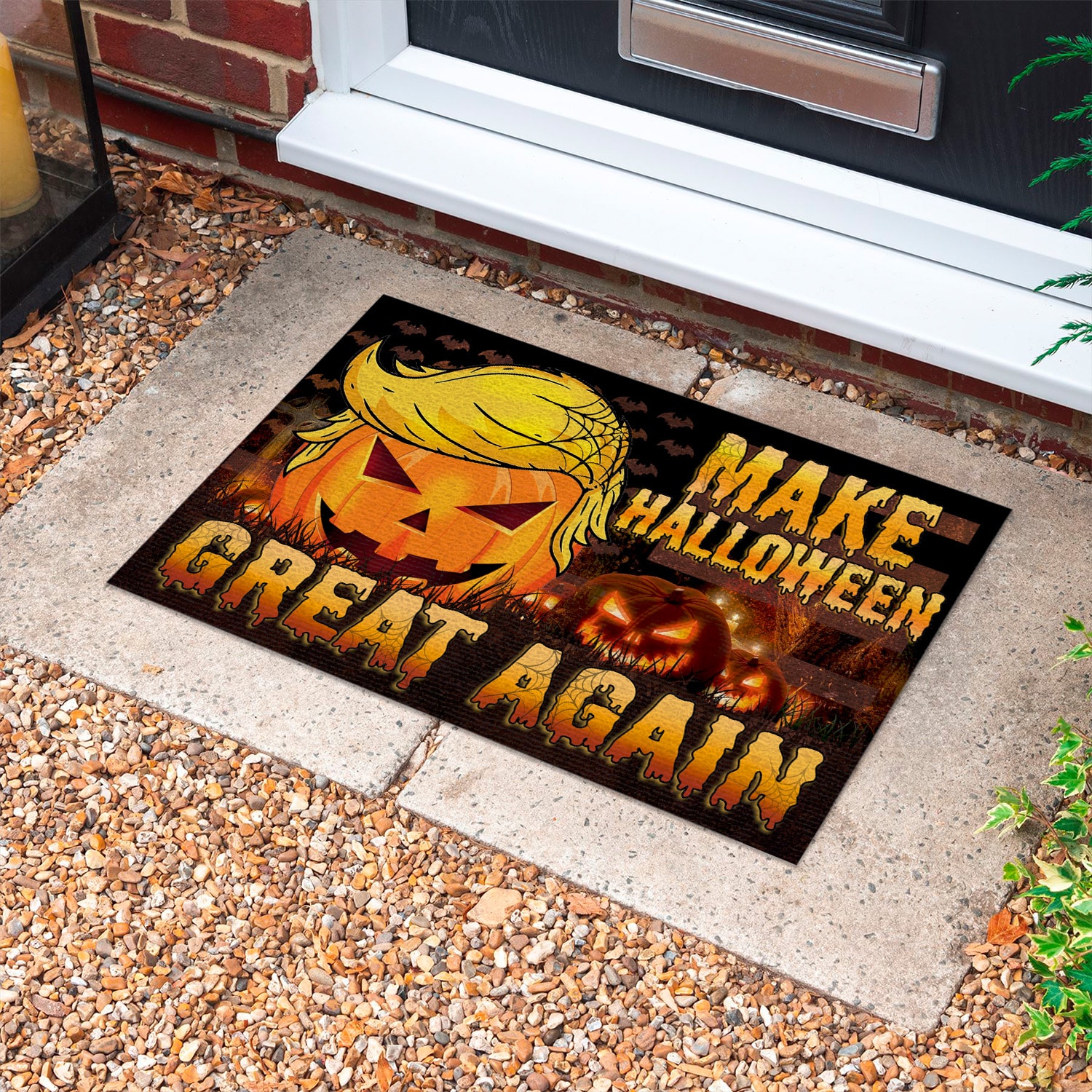 8NH. Uu tien. Make Halloween Great Doormat Doormat mockup 10