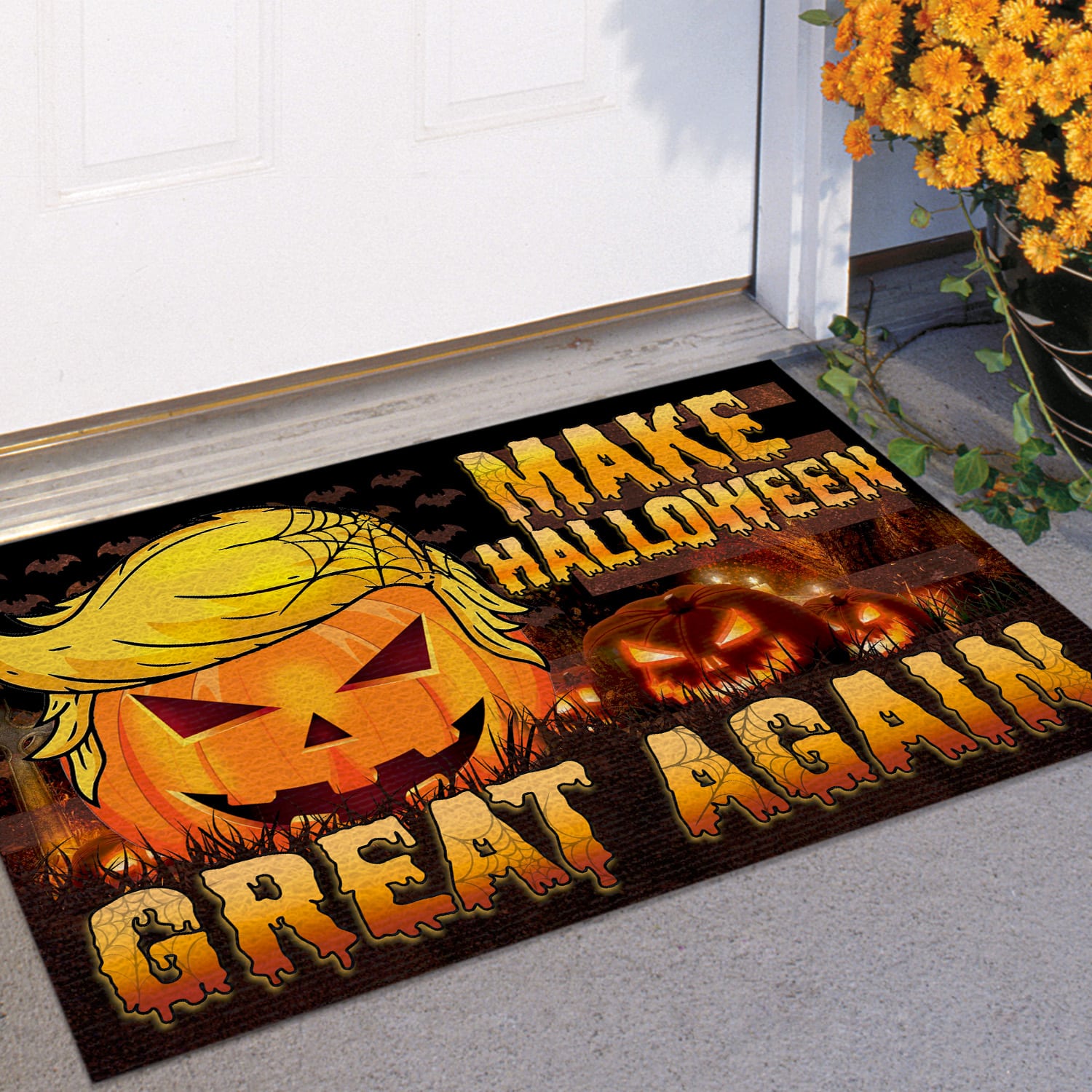 8NH. Uu tien. Make Halloween Great Doormat Doormat mockup 11