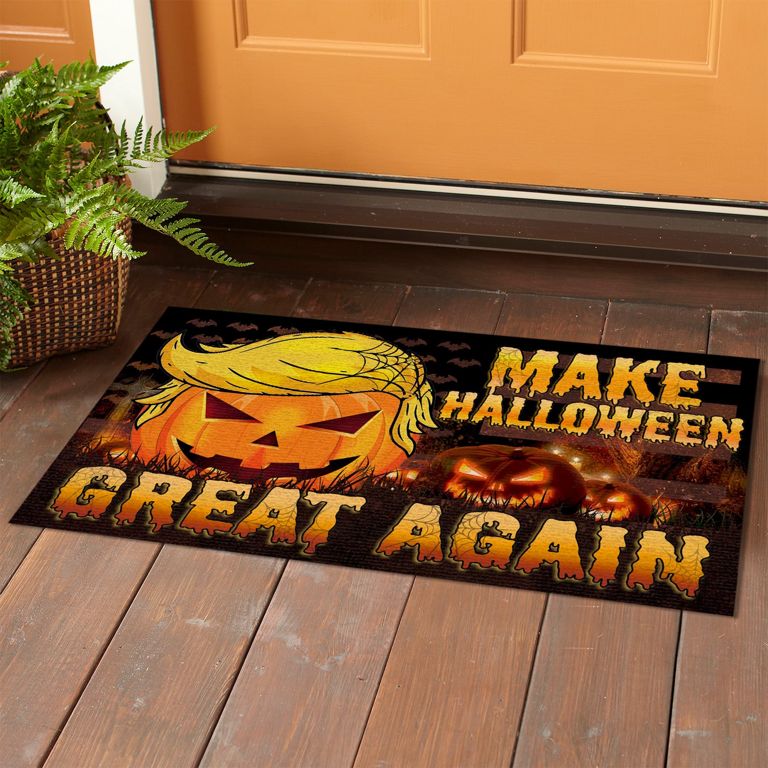 8NH. Uu tien. Make Halloween Great Doormat Doormat mockup 1