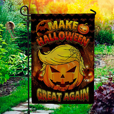 Make Halloween Great Again Decorative Garden Flag - Indoor Outdoor Flag - House Flag - Trump Halloween American Flag