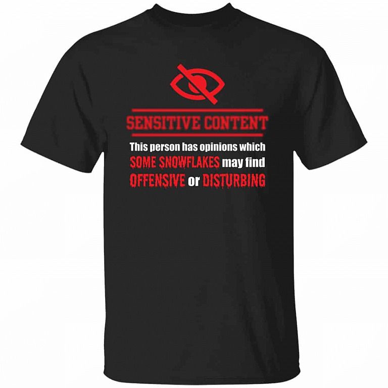 sensitive, Black, Unisex T-Shirt