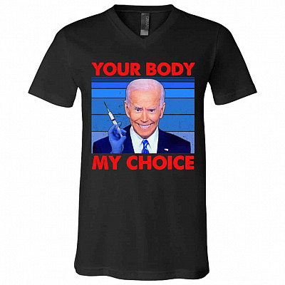 Your Body My Choice Tshirt, Black, V-Neck T-Shirt