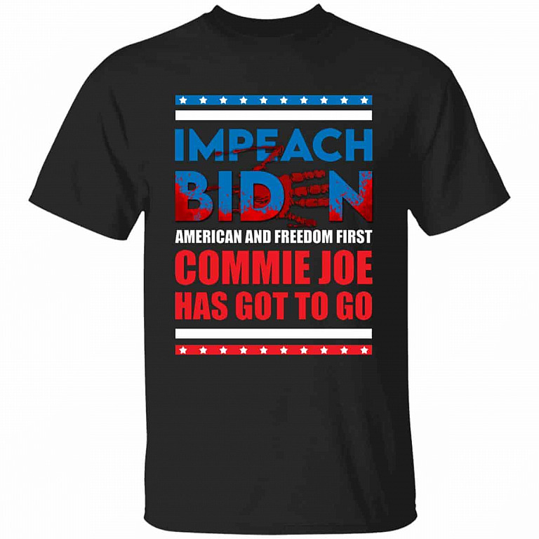 Impeach Biden America Tshirt, Black, Unisex T-Shirt