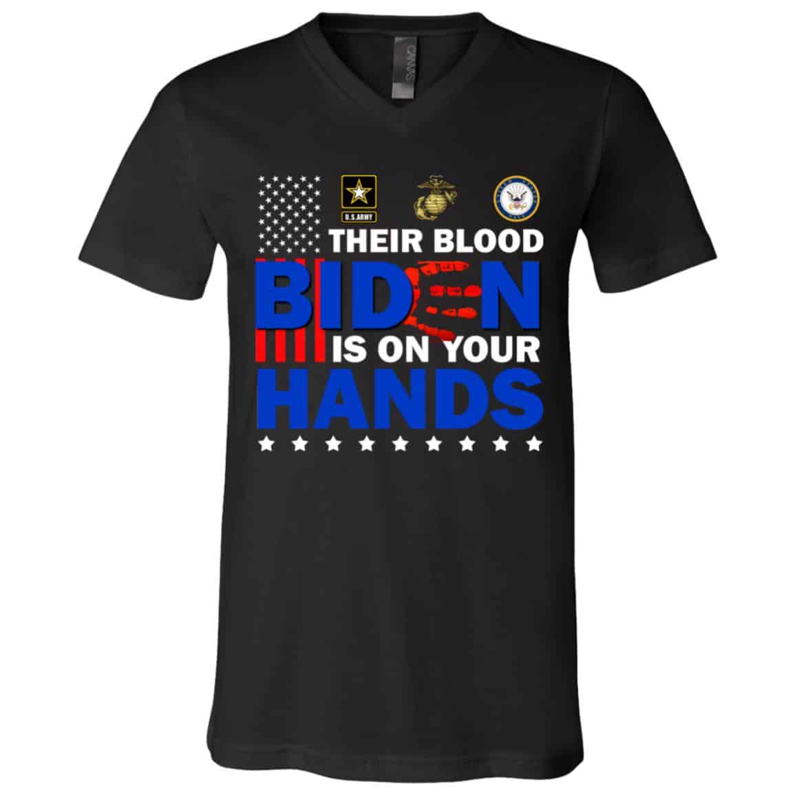 blood, Black, V-Neck T-Shirt