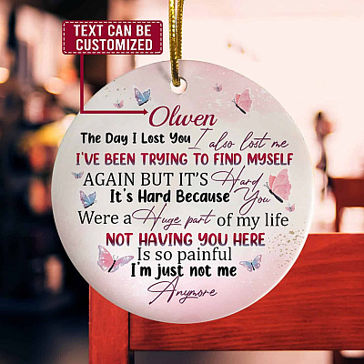 Alternative view of Memorial Gift Personalized the Day I Lost You I Also Lost Me Decorative Ornament Keepsake