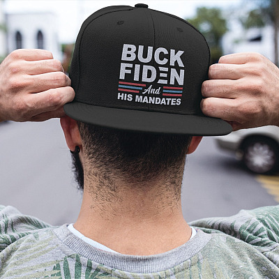 Alternative view of Buck Fiden and His Mandates - Fuck Biden Funny Gift Biden Not My President Twill Cap - High-Profile Snapback Hat - Trucker Hat