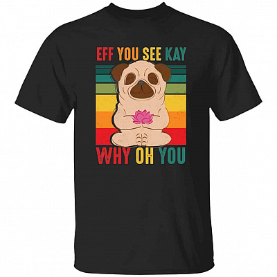 pug, Black, Unisex T-Shirt
