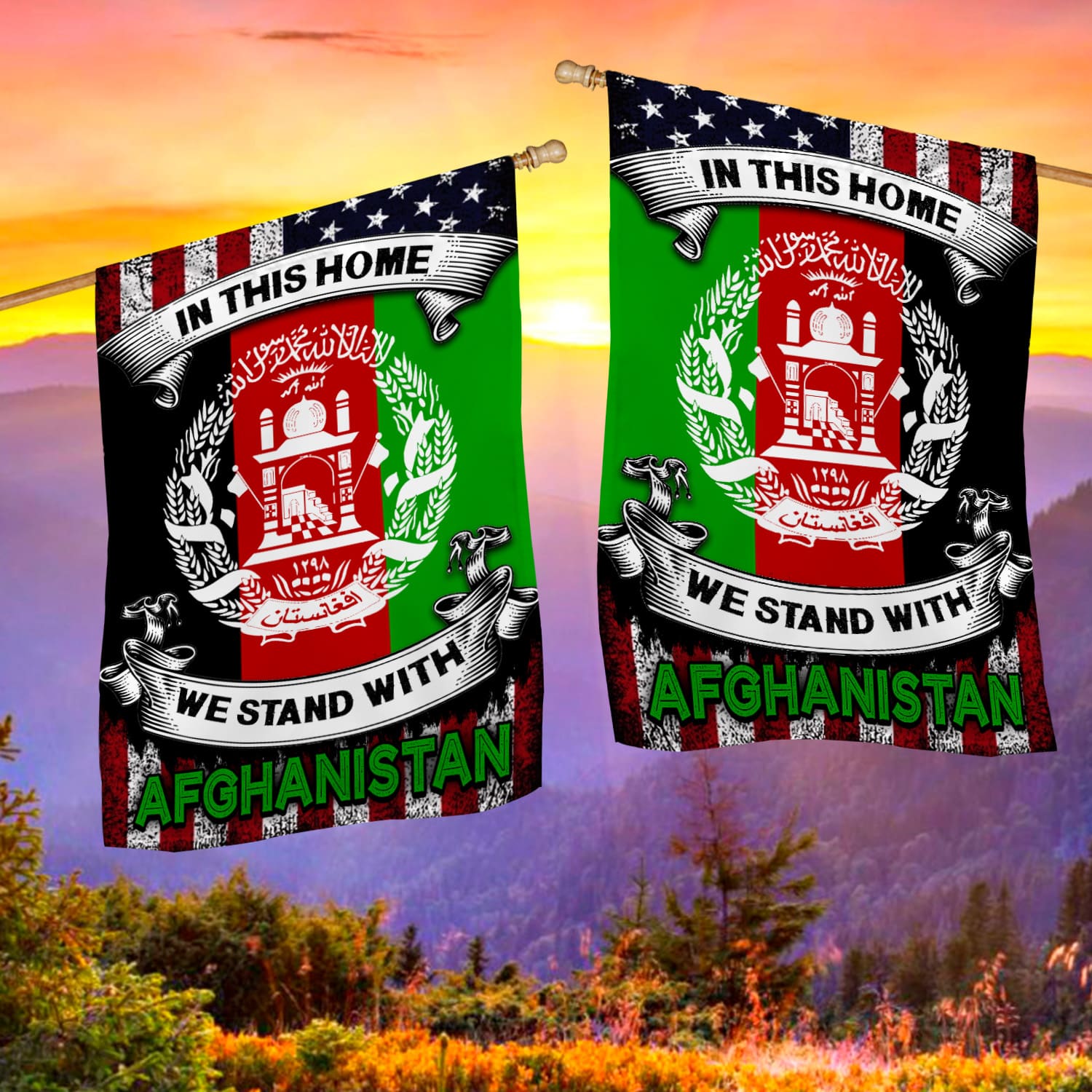 30x40 House Flag Mockup 2 Side