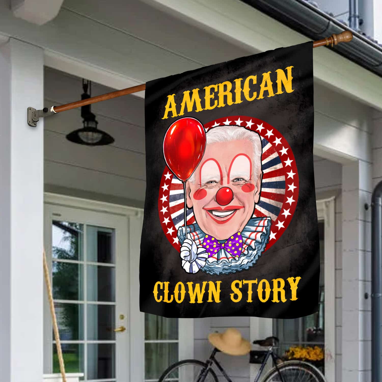 14NH. Uu tien. American Clown Story House Flag Mockup 1