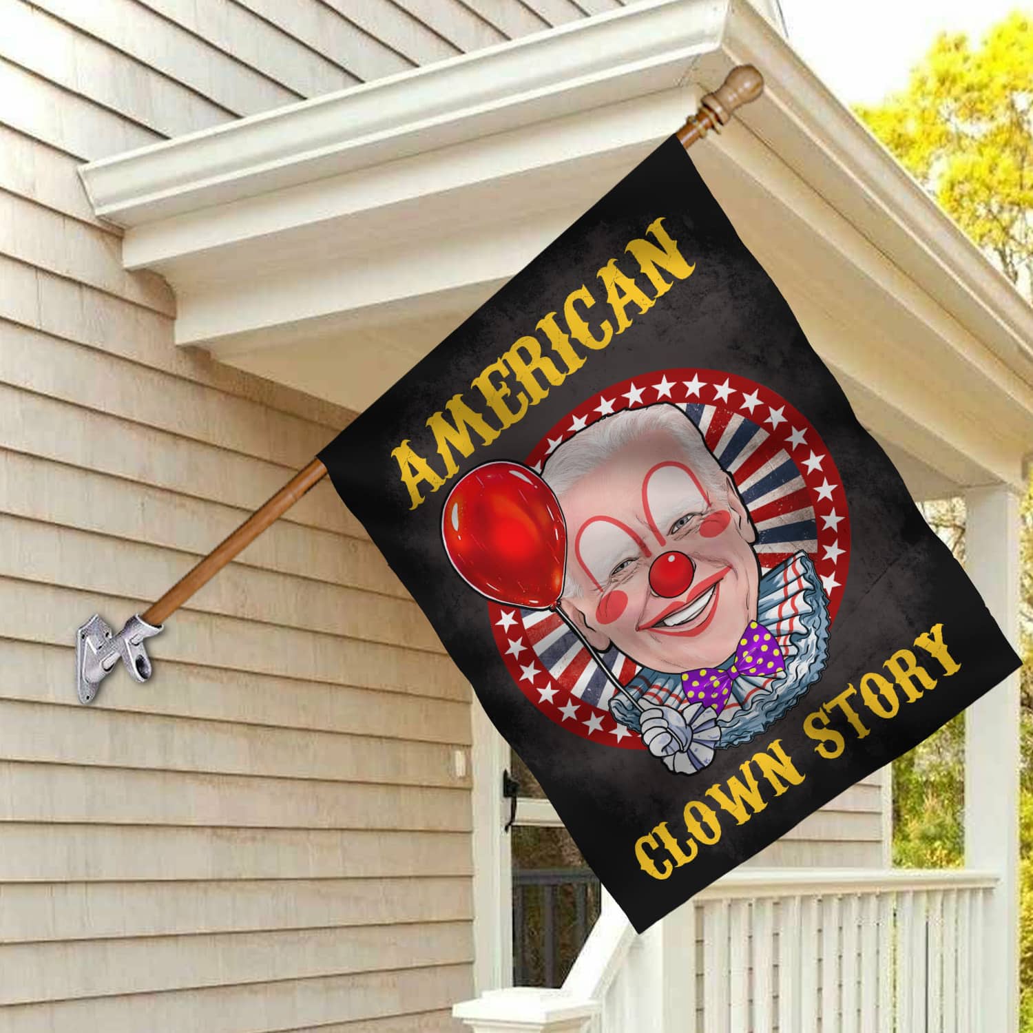 14NH. Uu tien. American Clown Story House Flag Mockup 2