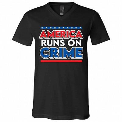 america, Black, V-Neck T-Shirt