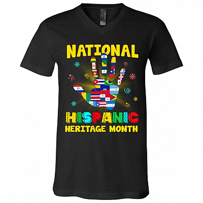 National Tshirt, Black, V-Neck T-Shirt