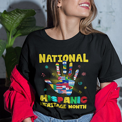 Alternative view of National Hispanic Heritage Month T-Shirt - V-Neck Shirt
