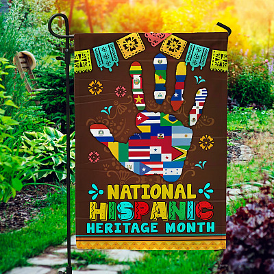 National Hispanic Heritage Month Outdoor Indoor Garden Flag - House Flag - Wall Flag - Hispanic Heritage Decorations