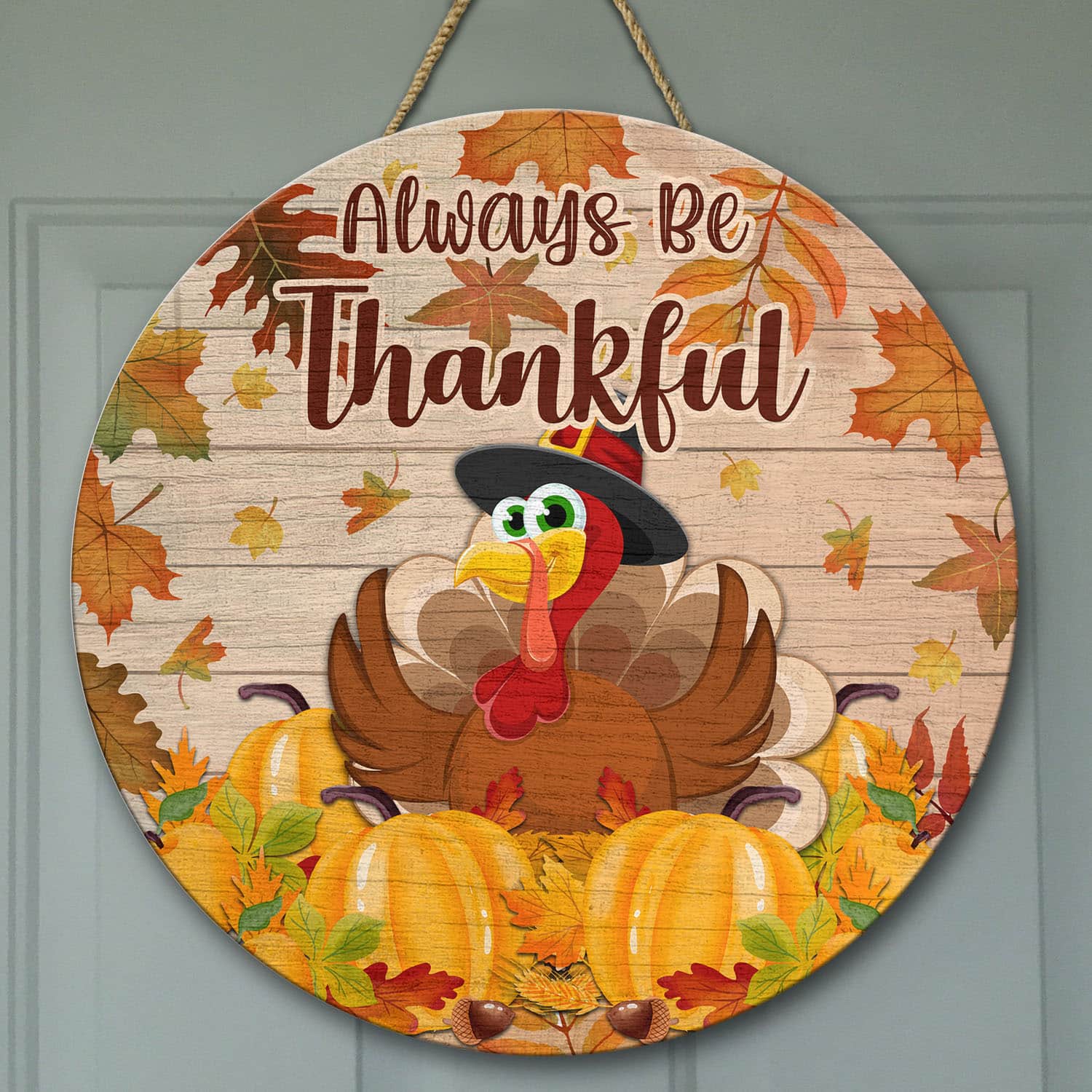 11UT. Always Be Thankful Door Sign (6) Door Sign Mockup 9