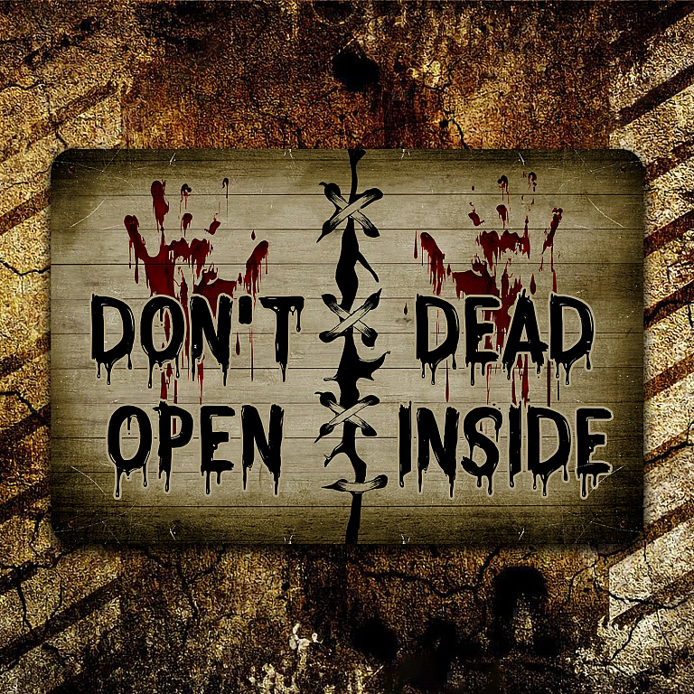 Don't Open Dead Inside Halloween Zombie Doormat