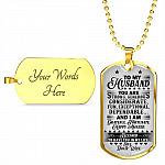 Adorable Saying From Wife To My Husband Dog Tag Pendant Necklace - I Am Blessed To Have You In My Life Couple Anniversary Necklace