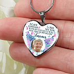 Custom Photo I Can No Longer See You With My Eyes Personalized Memorial Heart Necklace - Bangle