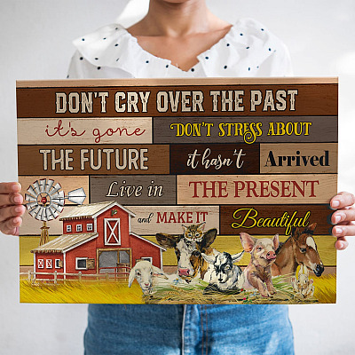 Don't Cry Over The Past Live In The Present Motivation Canvas - Home Decor Wall Art