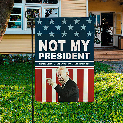 Alternative view of Biden Not My President Not My Voice Not My Values Not My Beliefs Outdoor Indoor Garden Flag - House Flag