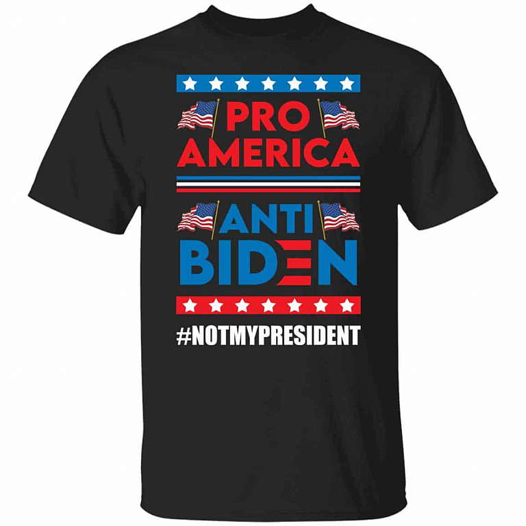 Pro American Anti Tshirt, Black, Unisex T-Shirt