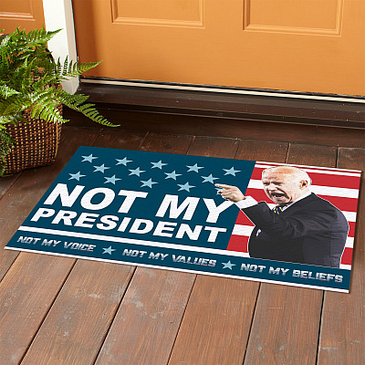 Alternative view of Biden Not My President Not My Voice Not My Values Not My Beliefs Outdoor Indoor Doormat - Anti Biden Doormat