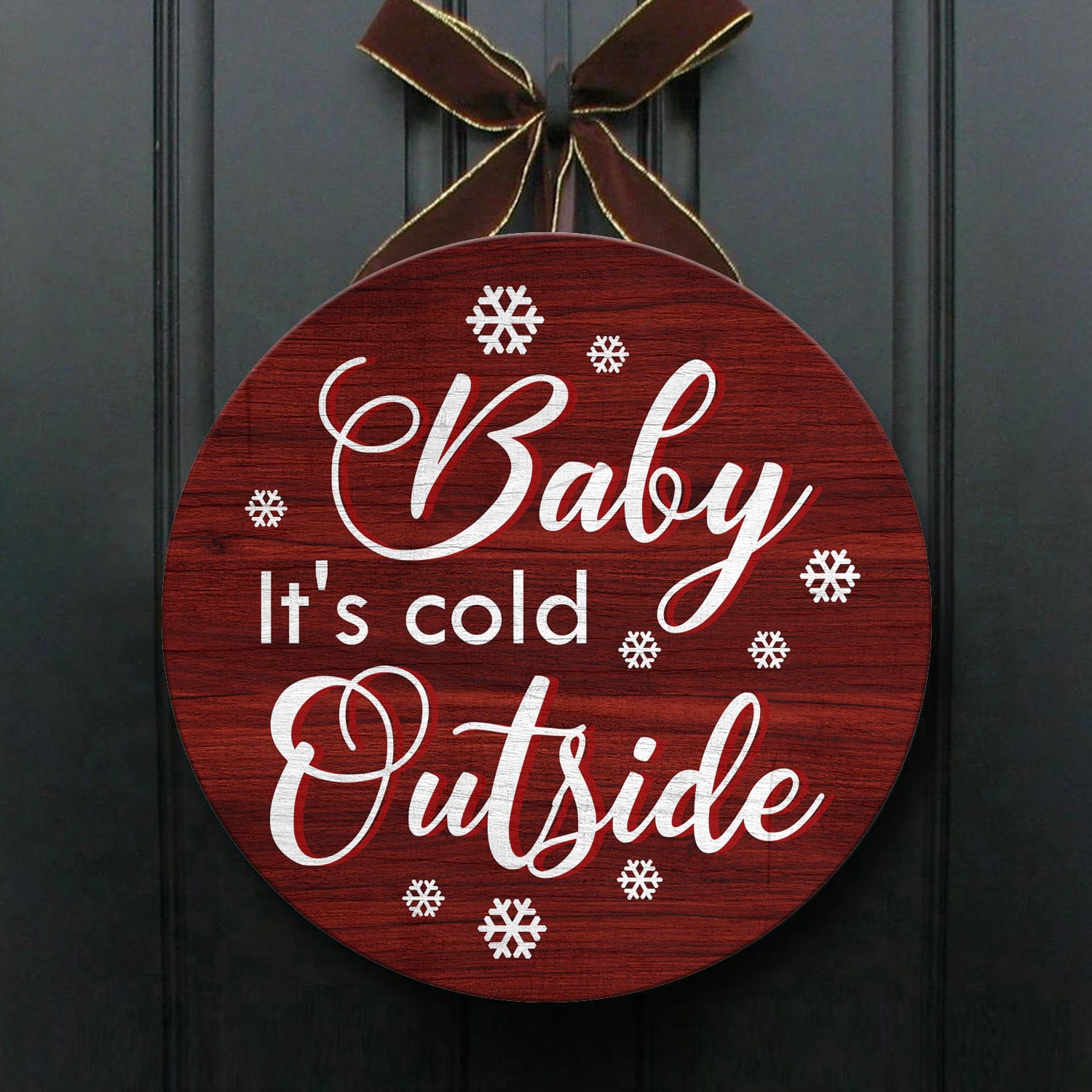 6LV. Baby Its Cold Door Sign Mockup 1