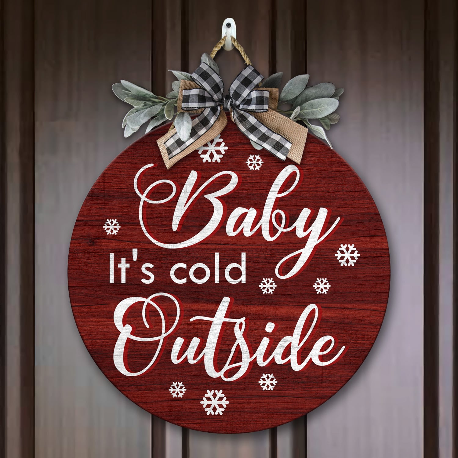 6LV. Baby Its Cold Door Sign Mockup 7