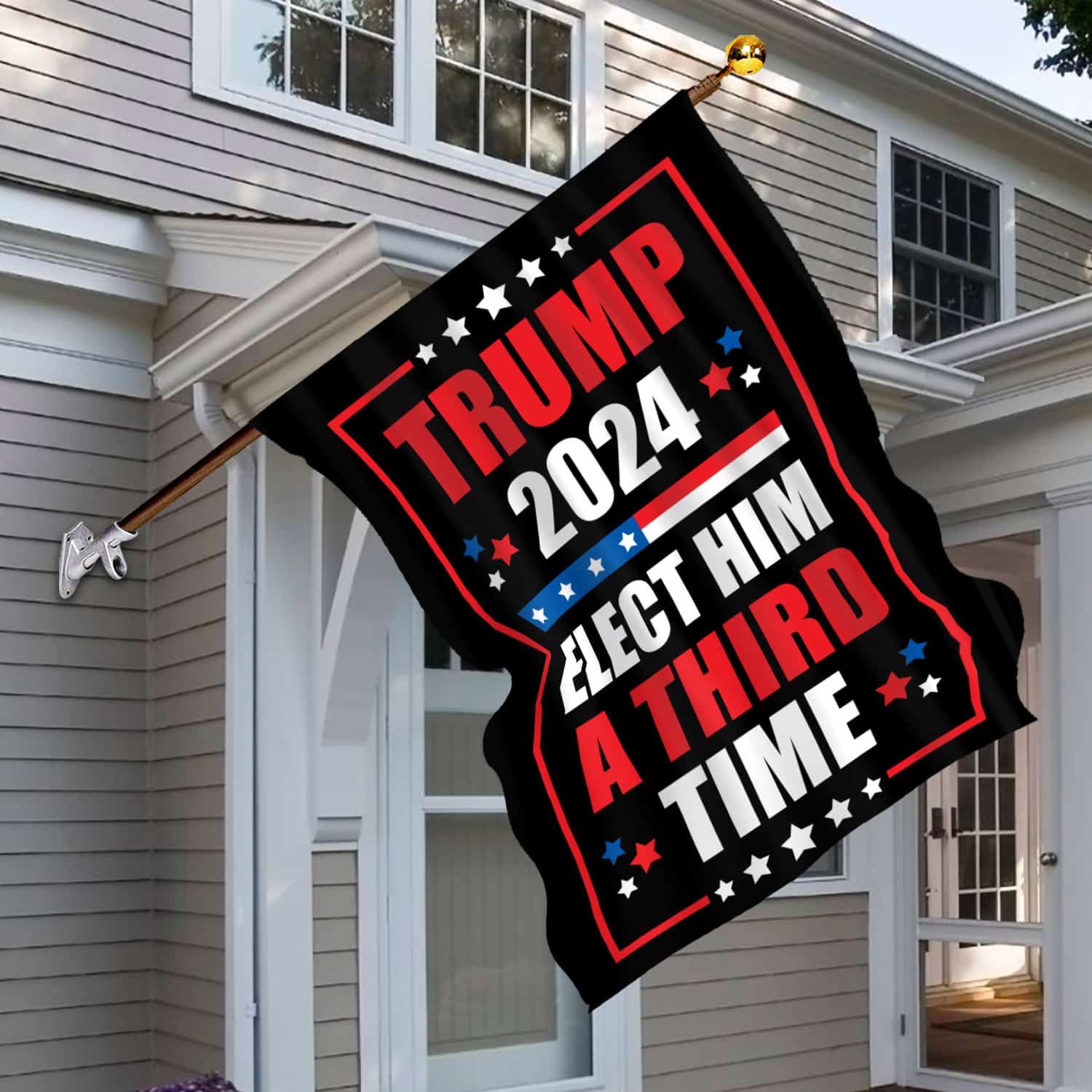 6KNG. Elect Third Time 30x40 House Flag Mockup 6