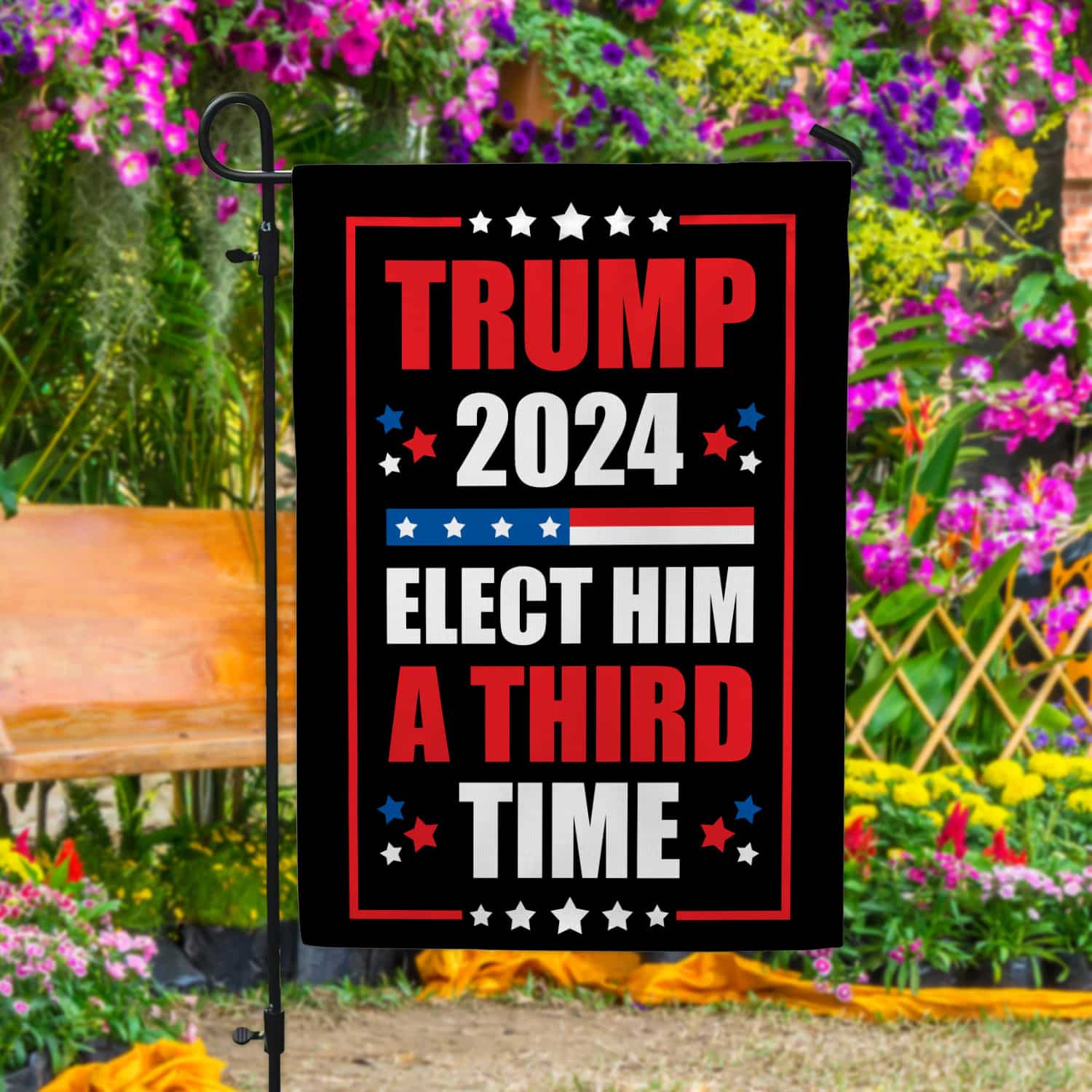 6KNG. Elect Third Time 30x40 Garden Flag Mockup 4