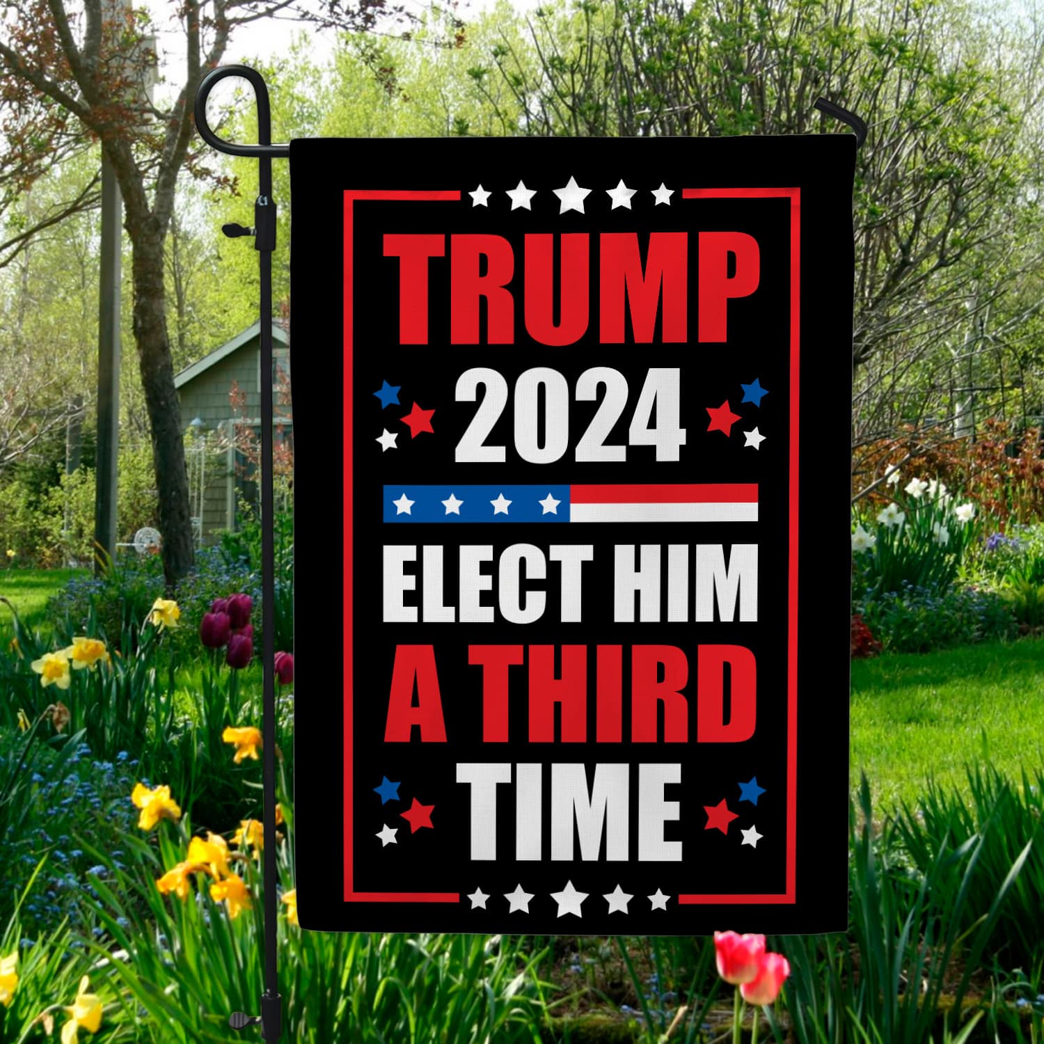 6KNG. Elect Third Time 30x40 Garden Flag Mockup 5