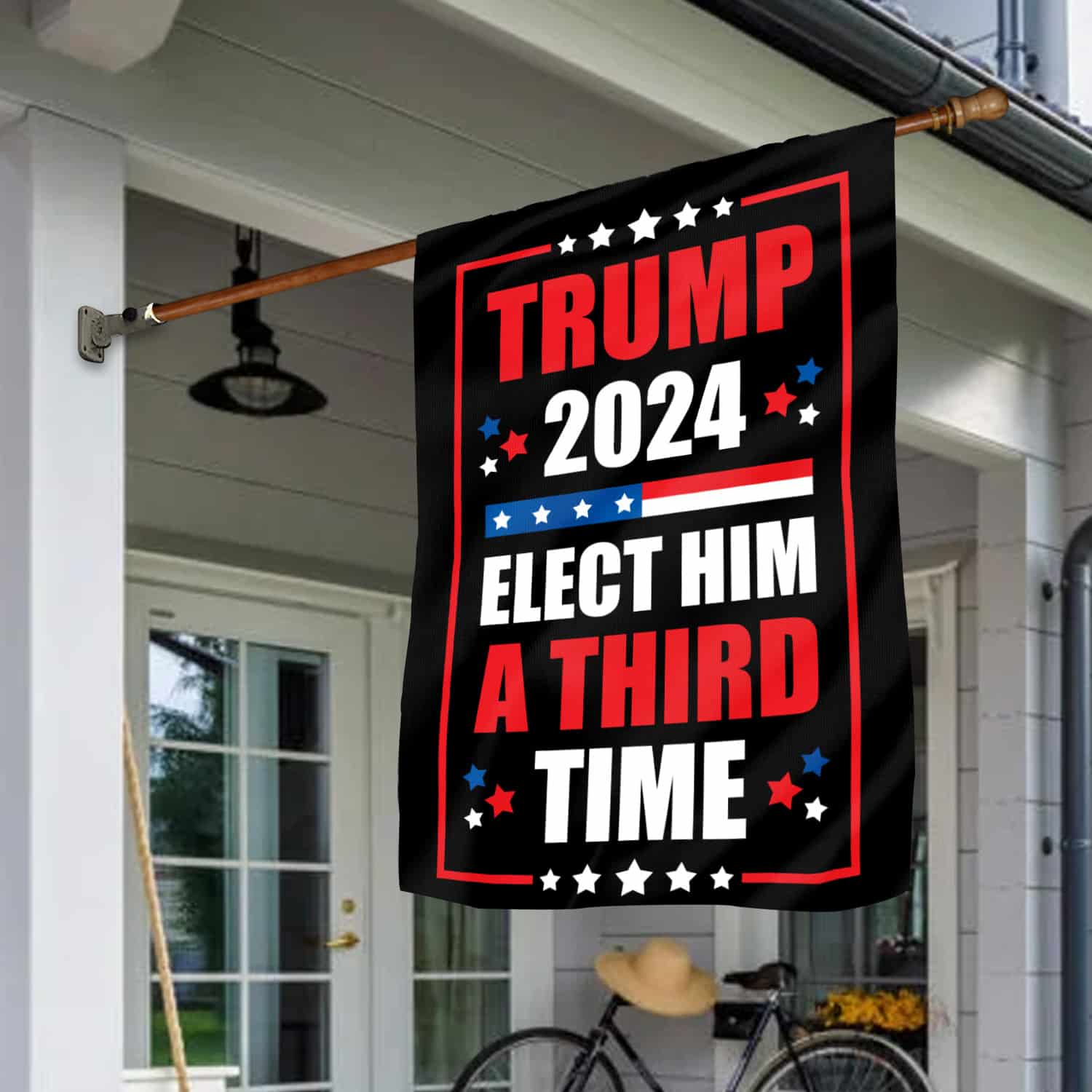 6KNG. Elect Third Time 30x40 House Flag Mockup 1