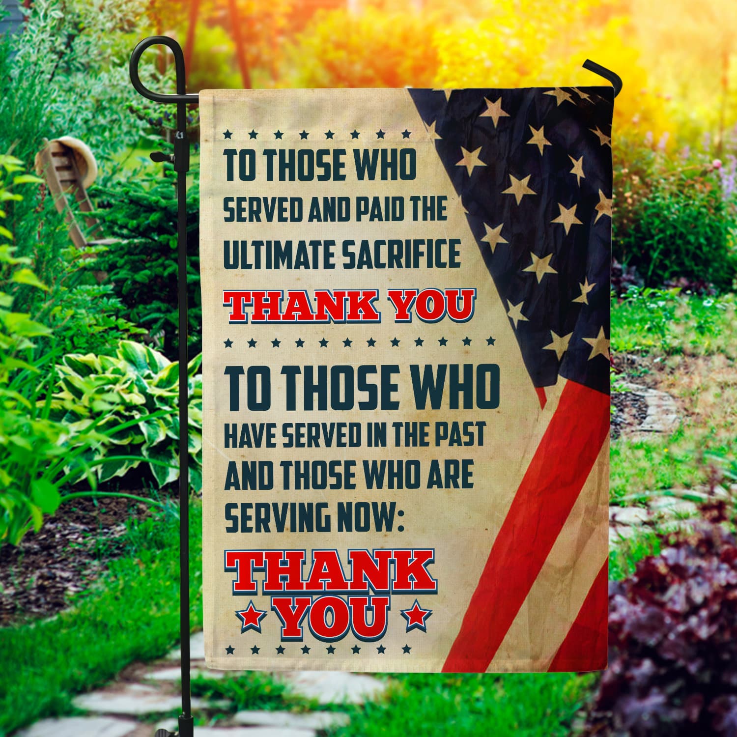 4KNG. Served thank you SIDE 1 30x40 Garden Flag Mockup 1