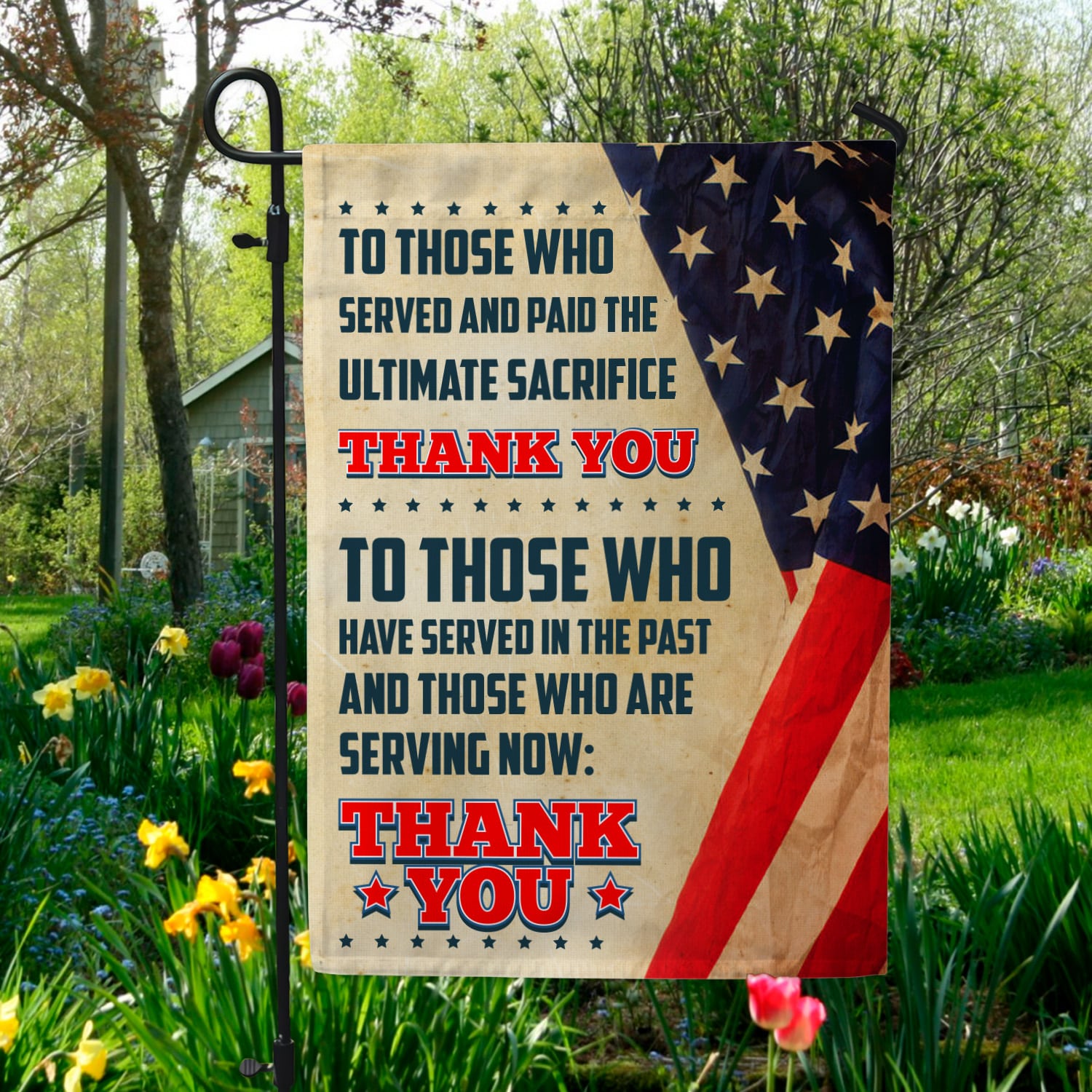 4KNG. Served thank you SIDE 1 30x40 Garden Flag Mockup 5