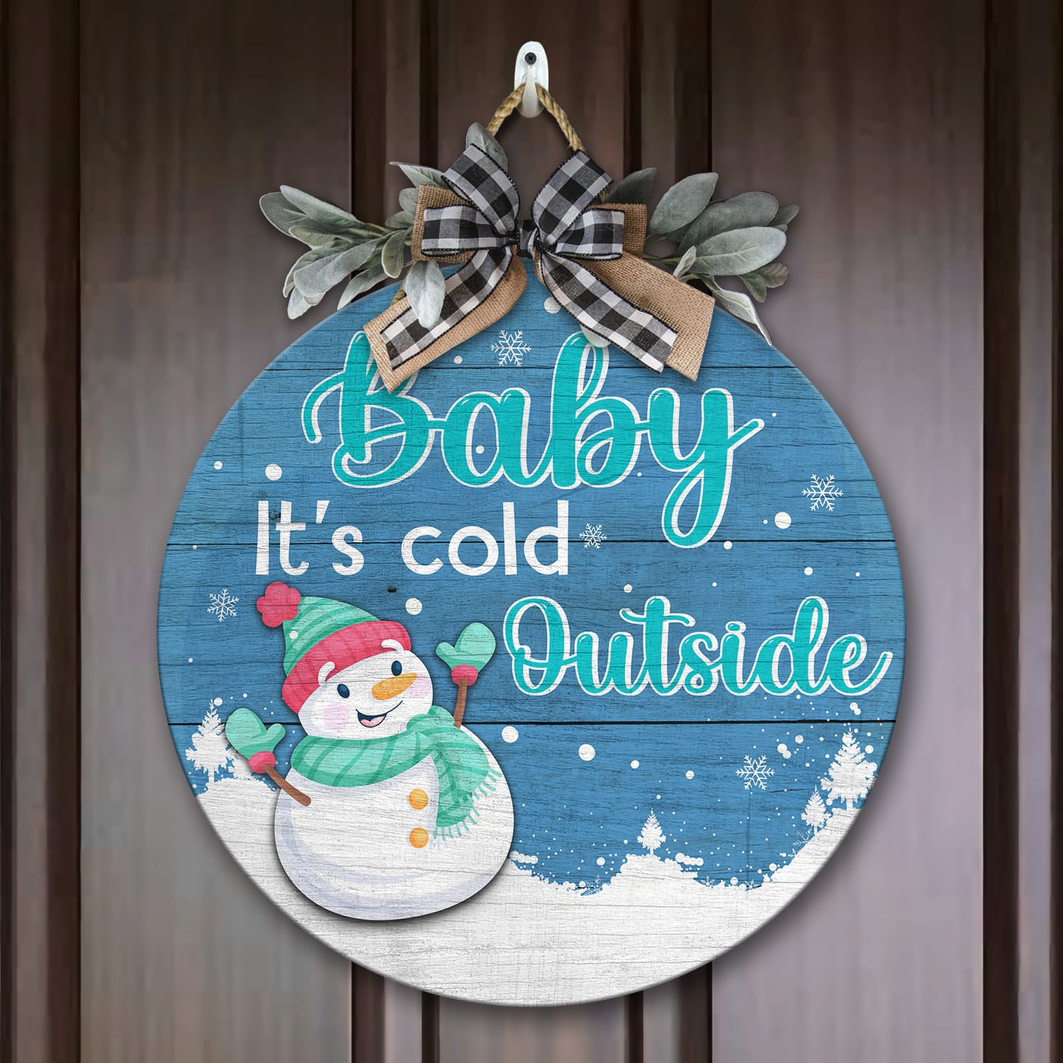 6LV. Baby Its Cold-2 Door Sign Mockup 7