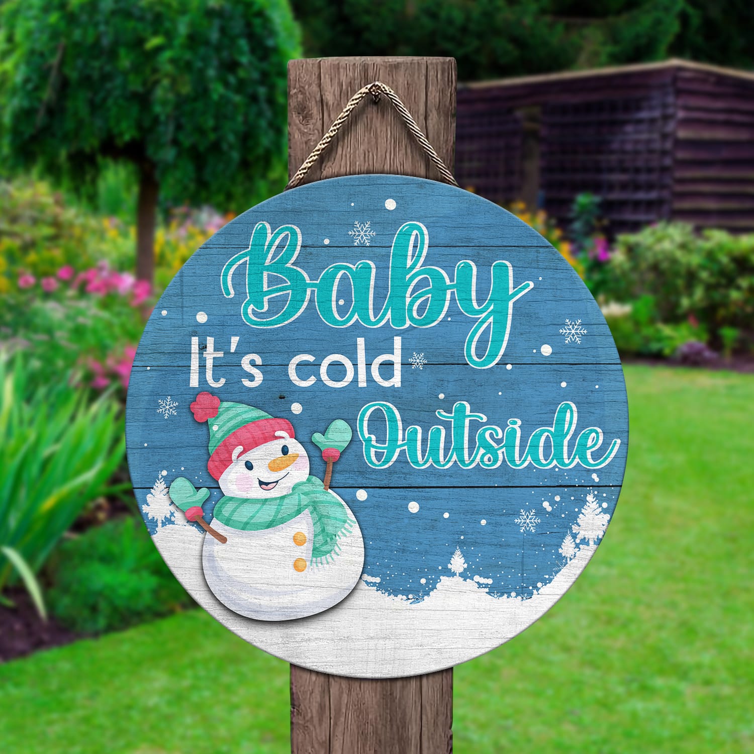 6LV. Baby Its Cold-2 Door Sign Mockup 2