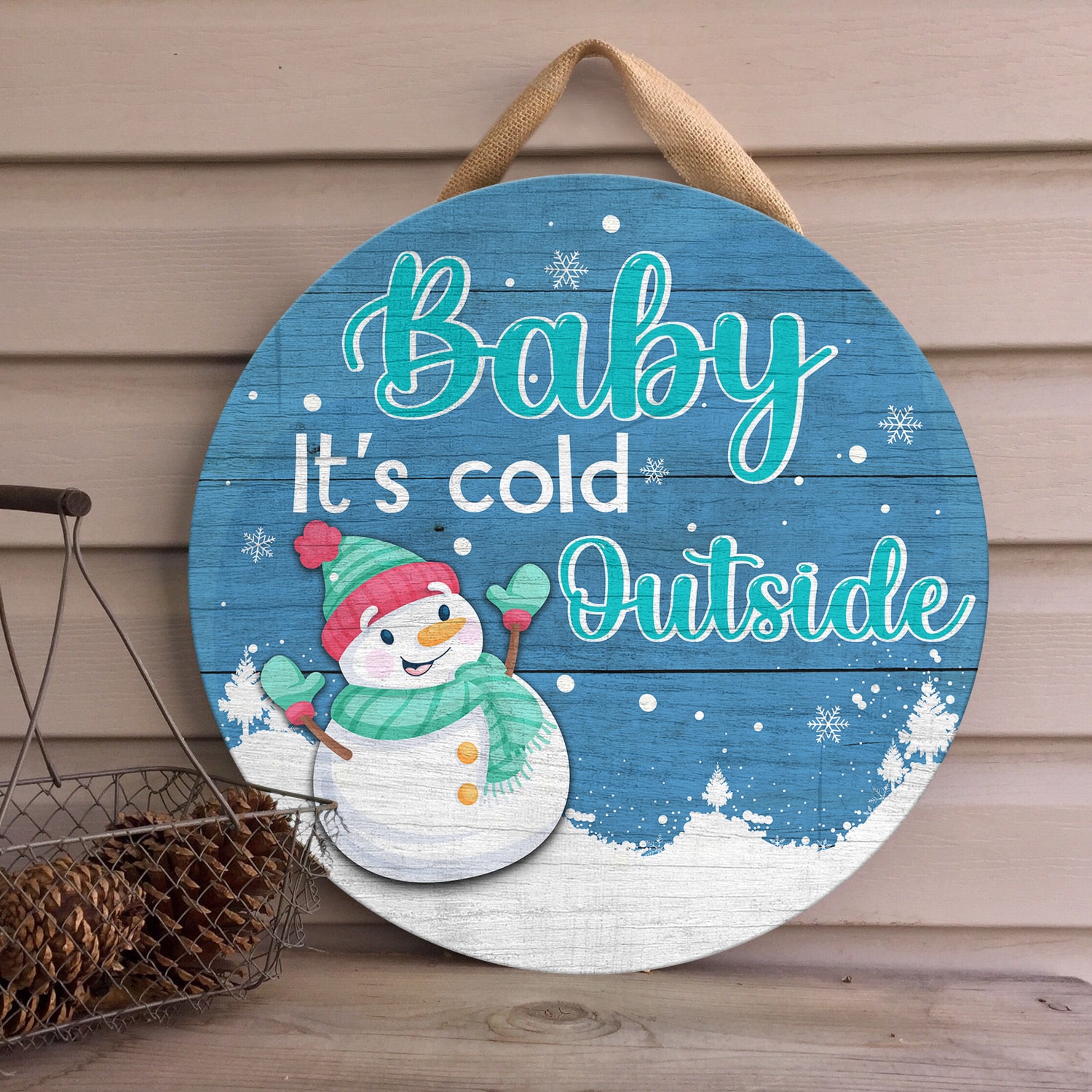 6LV. Baby Its Cold-2 Door Sign Mockup 4