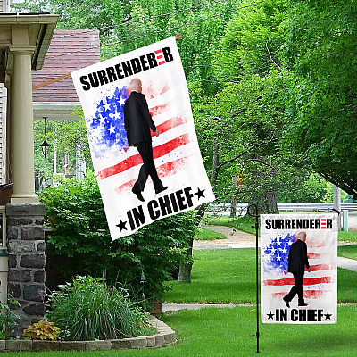 Alternative view of Surrenderer In Chief Anti Biden Biden Is Not My President Outdoor Indoor Garden Flag - House Flag