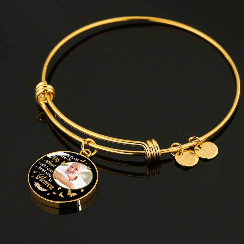 Custom Photo I'll Hold You In My Heart Until I Can Hold You In Heaven Feather Butterfly Memorial Circle Pendant Necklace Custom Photo I'll Hold You In My Heart Until I Can Hold You In Heaven Feather Butterfly Memorial Circle Pendant Necklace