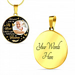 Custom Photo I'll Hold You In My Heart Until I Can Hold You In Heaven Feather Butterfly Memorial Circle Pendant Necklace