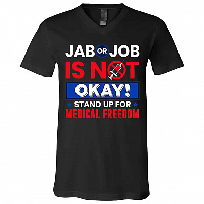 jab, Black, V-Neck T-Shirt