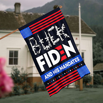 Funny Sarcastic Buck Fiden and His Mandates Anti Biden Decorative Flag - Impeach Biden Sucks Not My President Garden House Flag