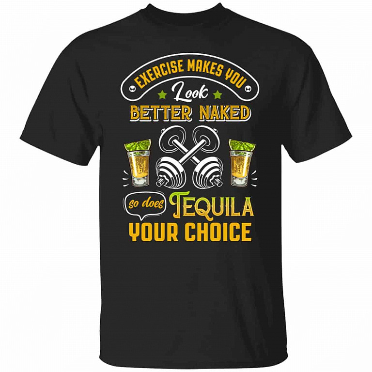 Exercise Makes You Tshirt, Black, Unisex T-Shirt