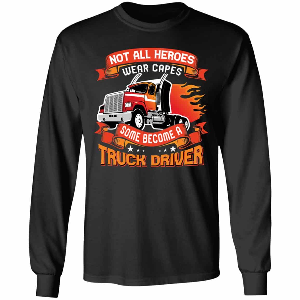 truck driver 2, Black, Long Sleeve